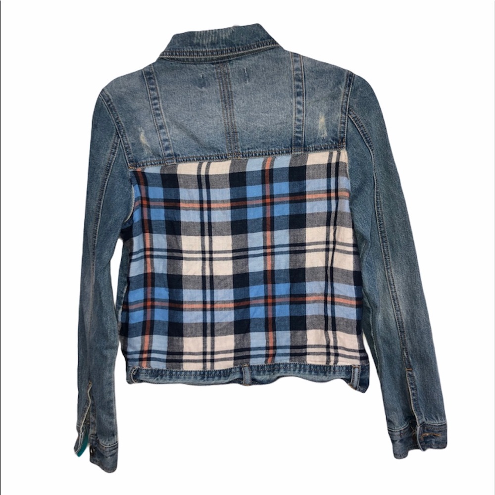 VINTAGE HAVANA denim & plaid jacket